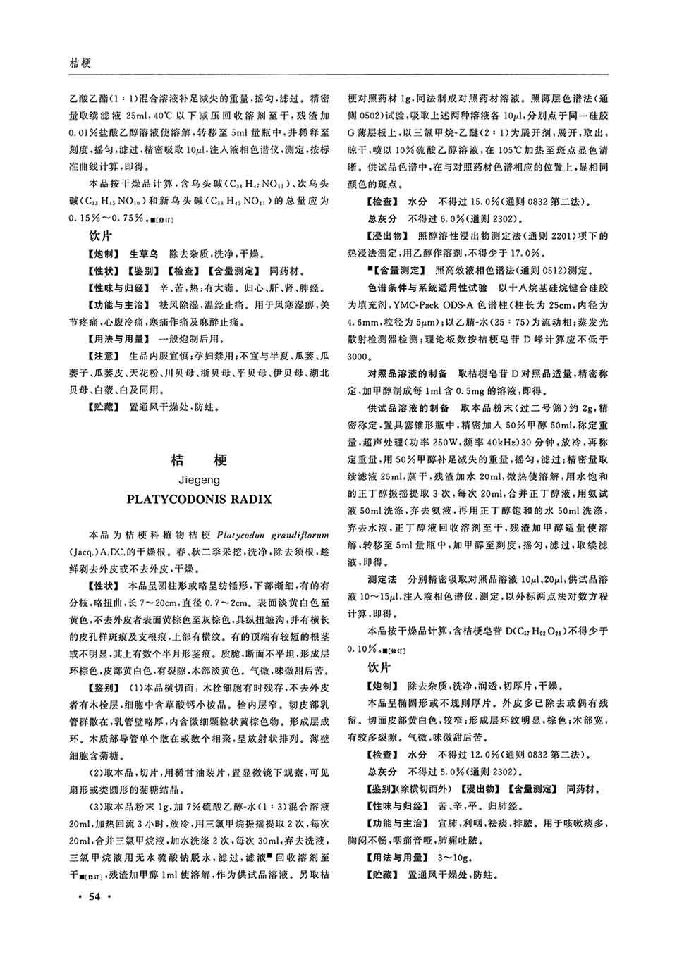 檢測桔梗質量标準